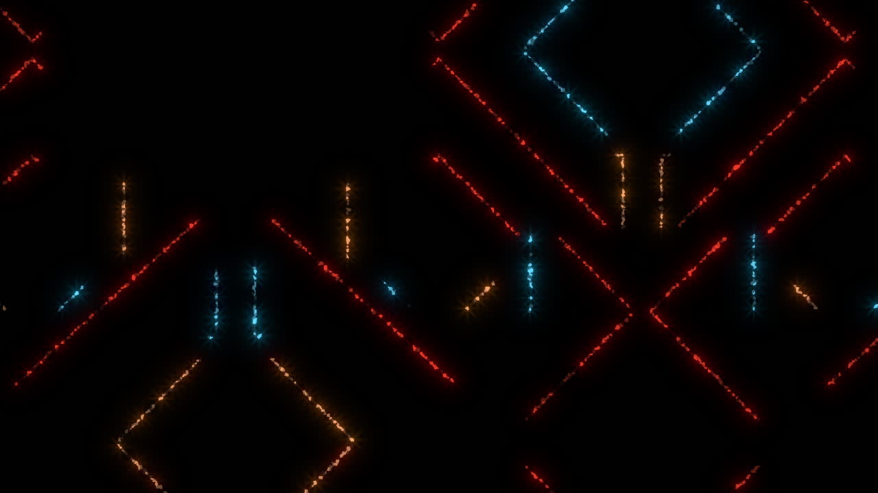 Abstract composition of colorful lines and shapes