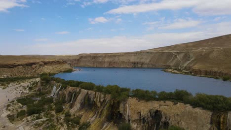 drone footage from the band-e-amir is a series of six stunning lakes located in a mountainous desert area of afghanistan's bamyan province.. january 12, ?2022