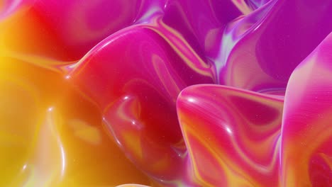 patrón ondulado abstracto en una superficie brillante y brillante, color arco iris de gradiente líquido, ondas en el fluido de pintura en animación suave. brillo en líquido viscoso 3d. retroceso creativo