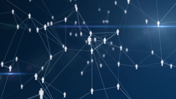 Digital Network of Connected People Icons