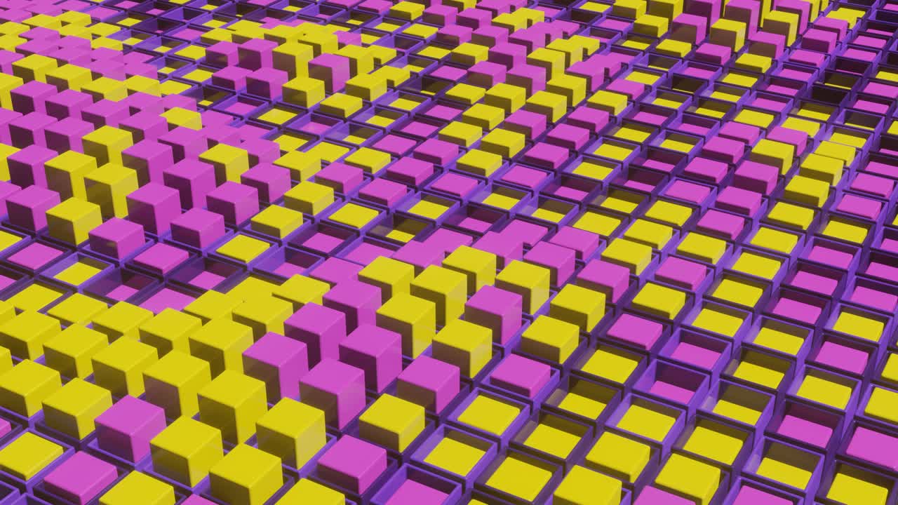 rectángulos multicolores en escena animada de renderizado 3d abstracto. bucle sin costuras animación 3d moderna y satisfactoria