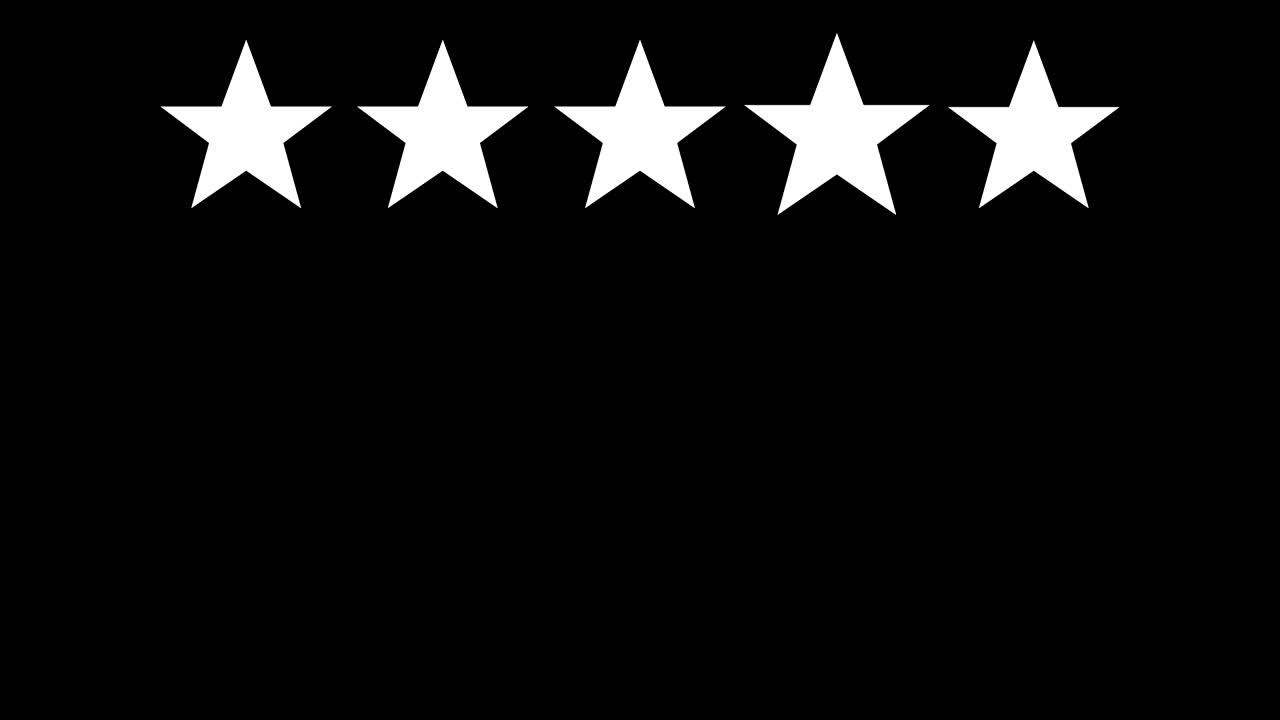 Giving rating stars. animation with optional luma matte. Alpha Luma Matte included. 4k video