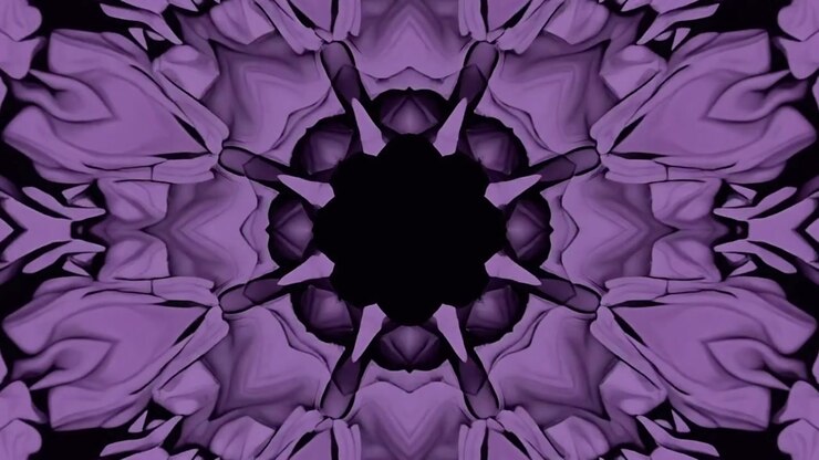 Abstract Purple Kaleidoscope Pattern Expanding and Rotating