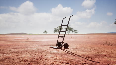 small trolley cart in the desert