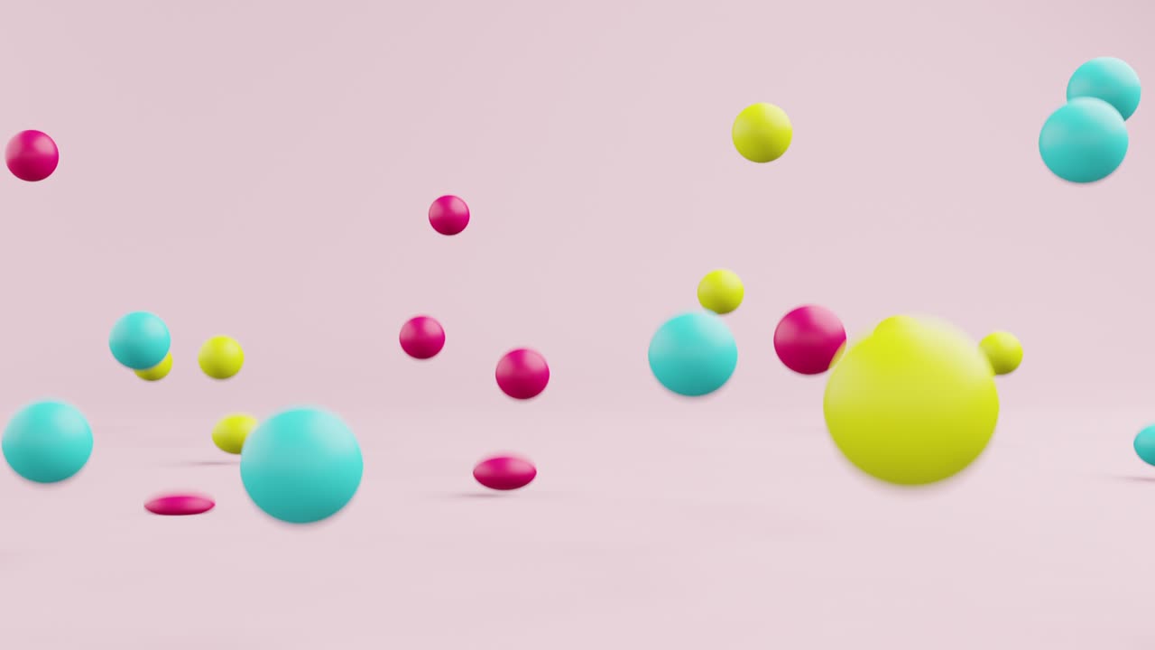 cayendo muchas bolas de colores mixtos y rebotando