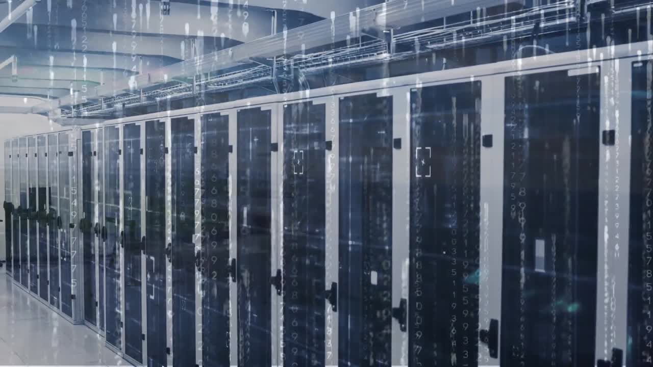 컴퓨터 서버  ⁇ 에 대한 바이너리 코딩 데이터 처리 애니메이션