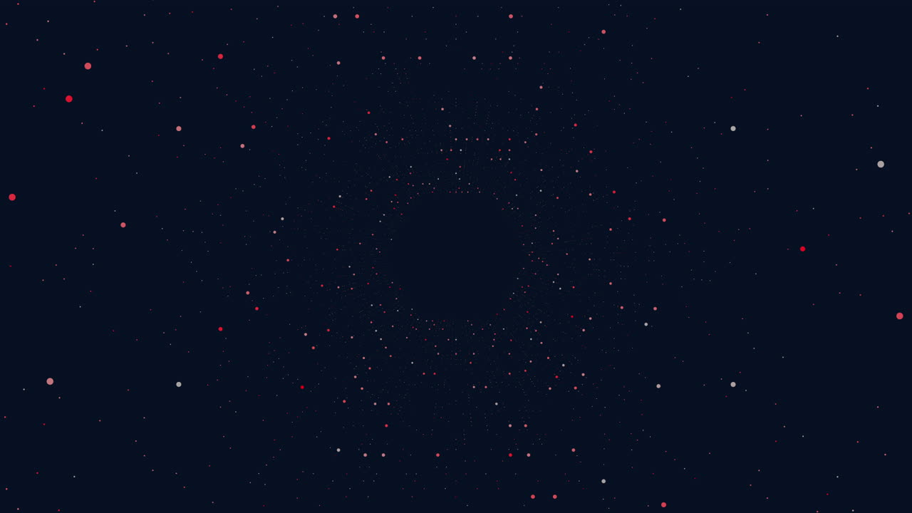 los puntos rojos bailan en un lienzo de medianoche