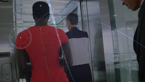 animación de una red de conexiones entre diversos grupos de empresarios
