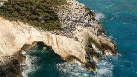 coastal arch with trees and turquoise water