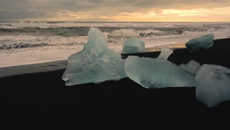 diamond beach in south iceland shot with different angles and cinematic movements in 4k