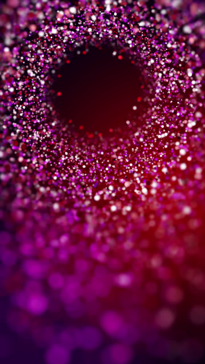 Animated abstract background and flying purple particles designed. Glow texture pattern concept. Loop motion graphic. Vertical video.