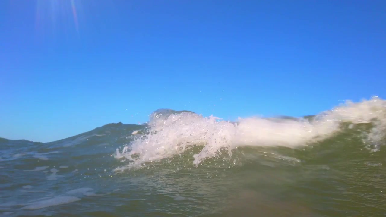 Water against the sky. Shooting underwater.