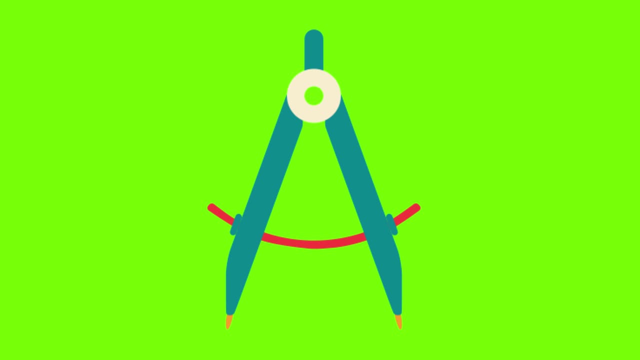 녹색 화면에 나침반의 2d 애니메이션