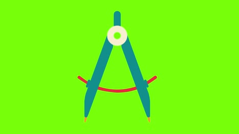 animación 2d de una brújula en una pantalla verde