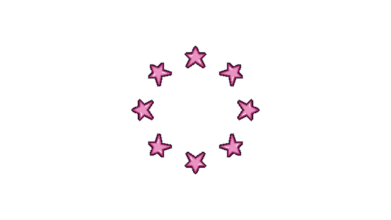 Pixel Art Star Spinning Circle Animated Overlay Transparent 30fps (1)