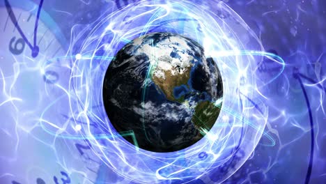 earth, tunnel clocks, connection network concept, loop