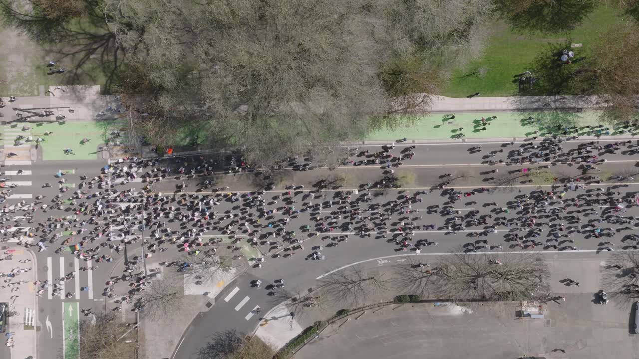Drone shot of Portland, Oregon sign.