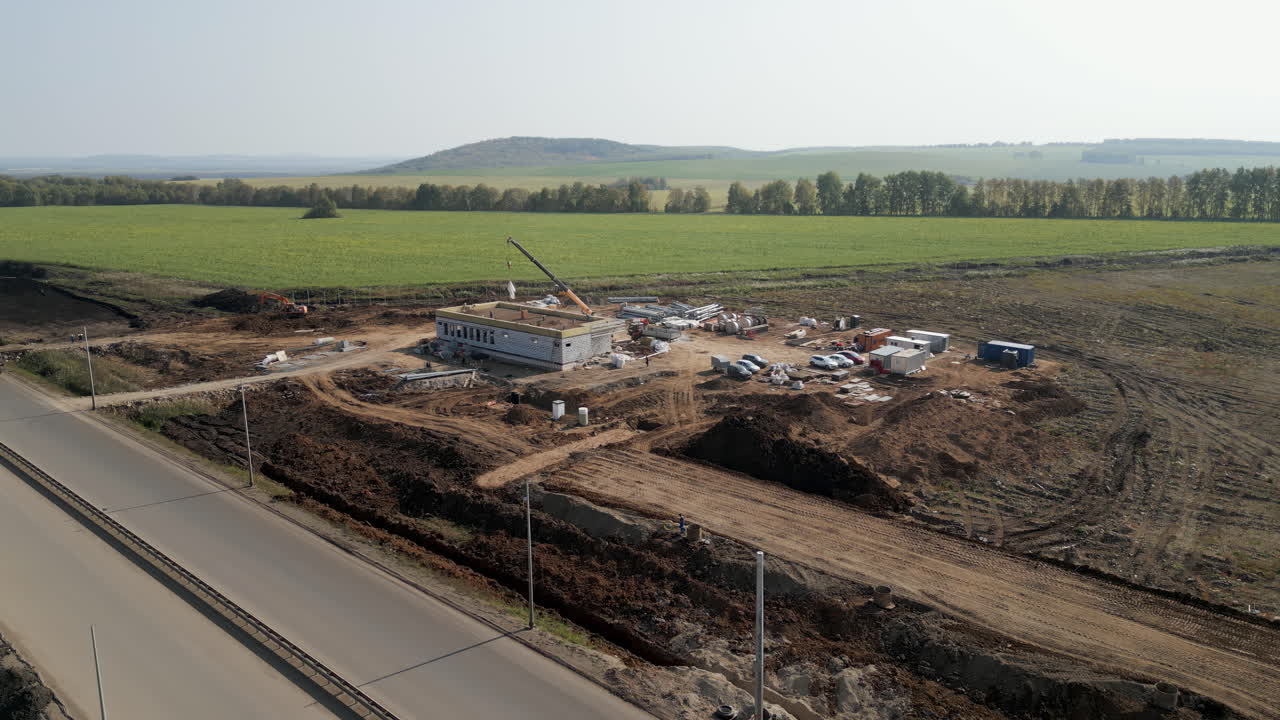 Construction Site with Building Under Development