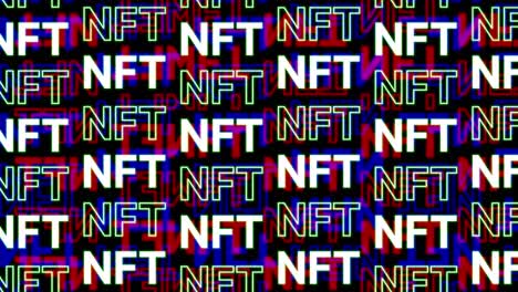 neon nft cryptoart sign animation. nft metaverse concept. glitch effect. abstract futuristic background. 4k