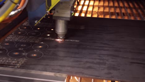 cnc laser cutting of metal, modern industrial technology.