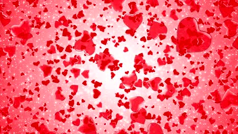 el fondo de los corazones en bucle voladores de 4k