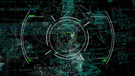 animation of scope scanning over globe of network of connections and data processing