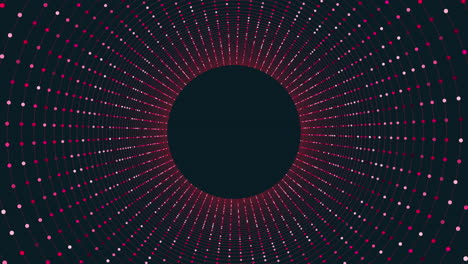 Intricate-and-striking-circular-dot-pattern-on-black-background