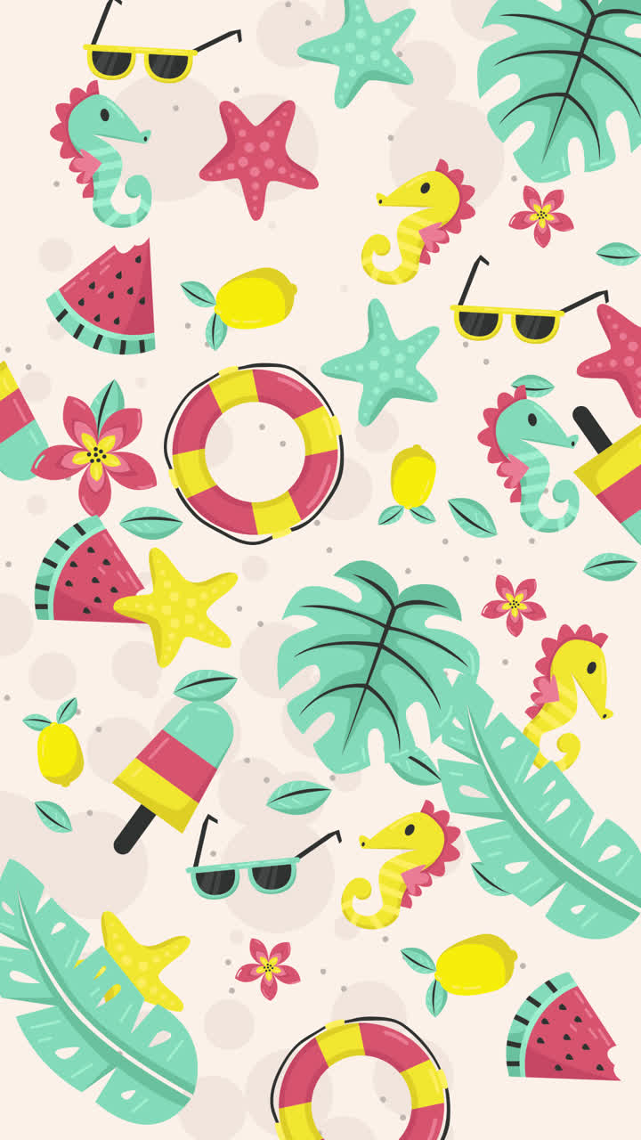 Seamless Summer Tropical Vacation Pattern Background