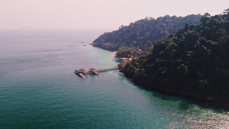 tropical island beach with pier