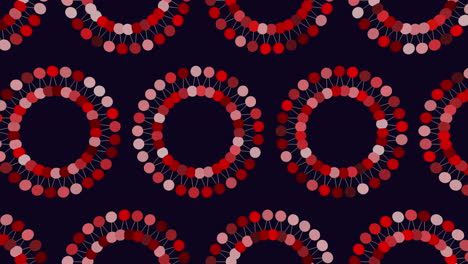 colorful circles pattern with dots and lines on blue gradient