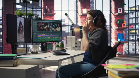 filmmaker specialist working on a video shoot using artificial intelligence