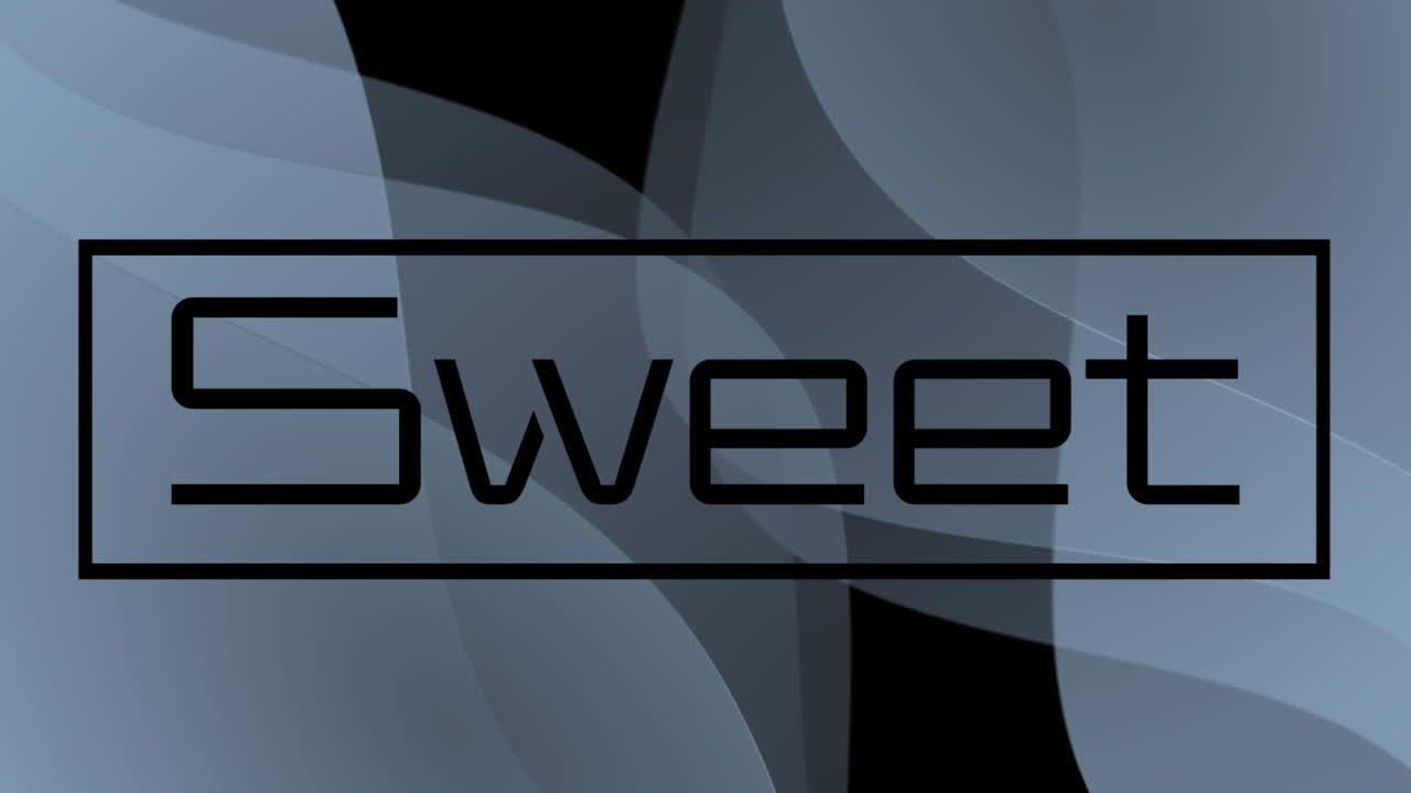 animación de texto dulce en fondo negro