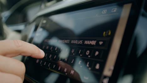 person using car navigation system