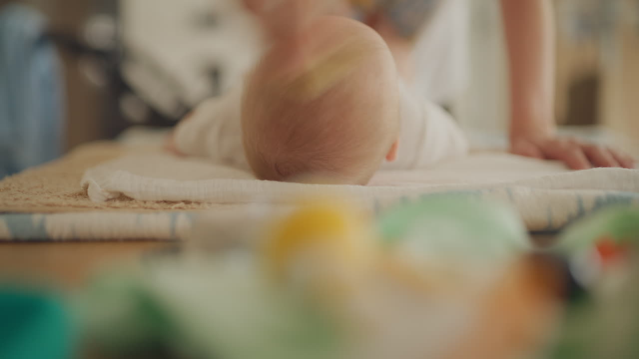 Brushing a baby's hair