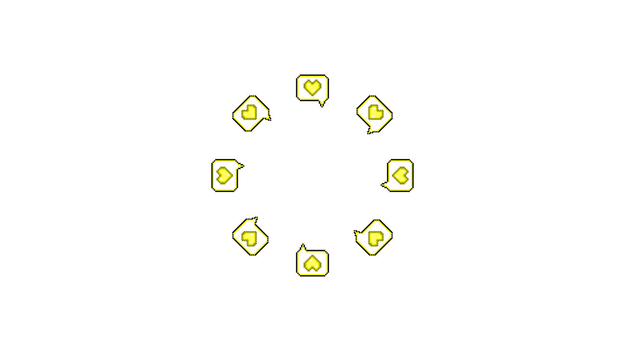 Pixel Art Speech bubble Heart Spinning Circle Animated Overlay Transparent 30fps (3)