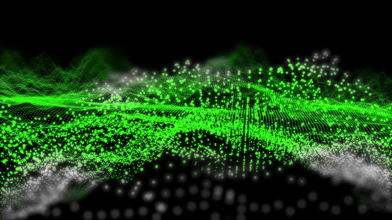 Green waveform 3D motion graphic