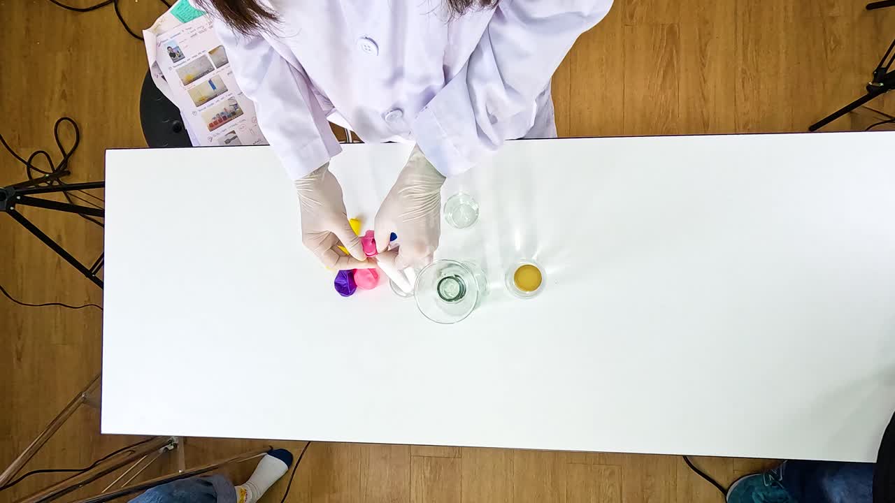 demostración de un experimento científico