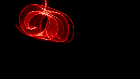 glowing abstract curved red lines - light painted 4k video timelapse