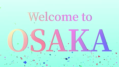 welcome to osaka message text animation motion graphics