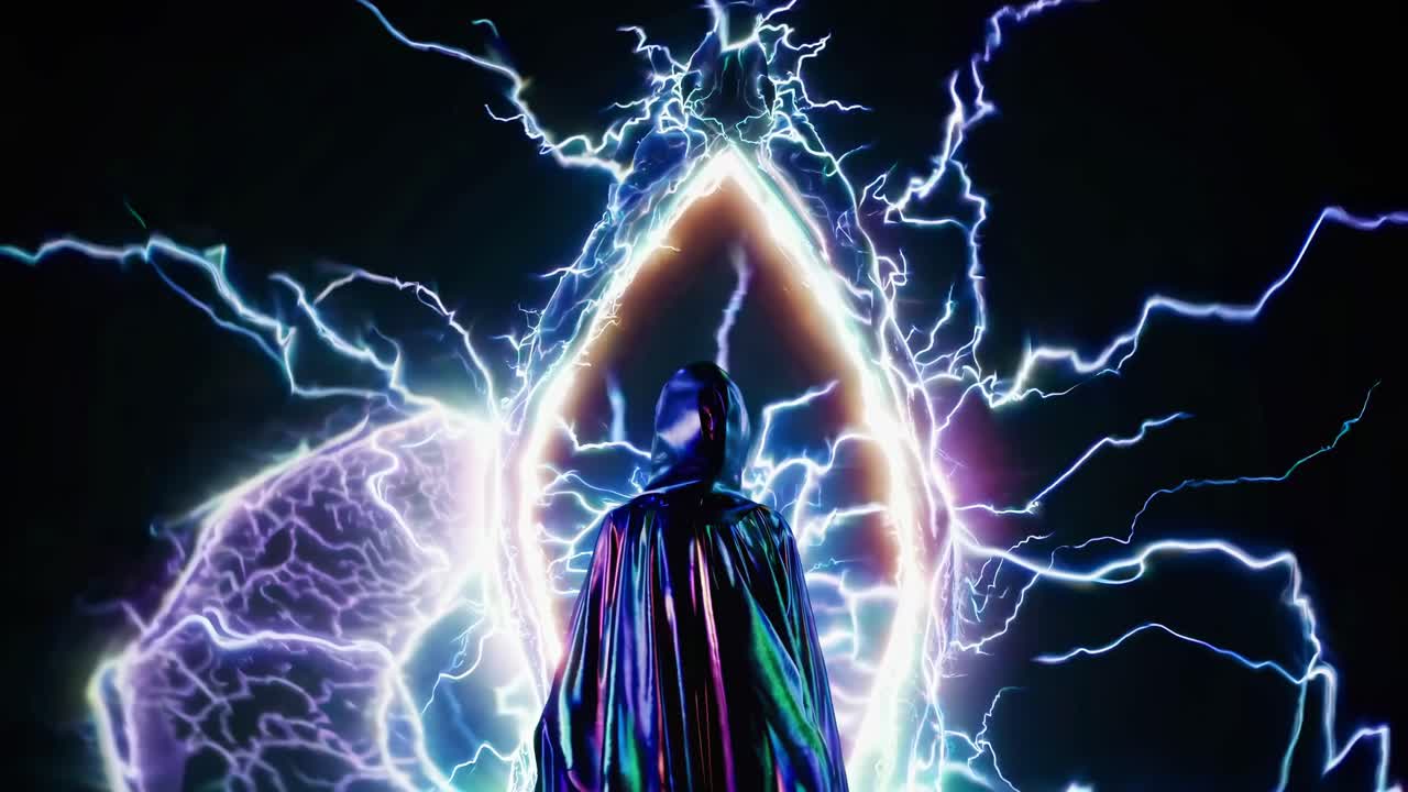 Mysterious Figure in a Portal of Energy
