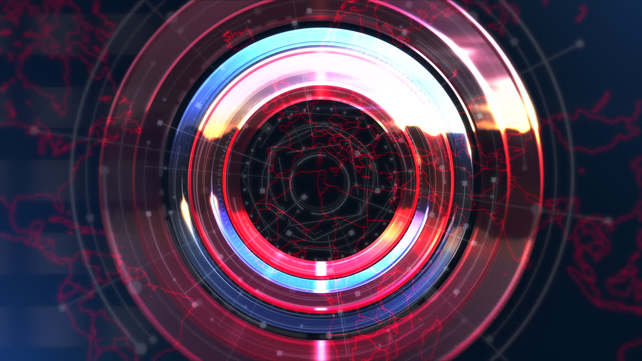 Intro grafica animata per notiziari con linee e forme circolari 14