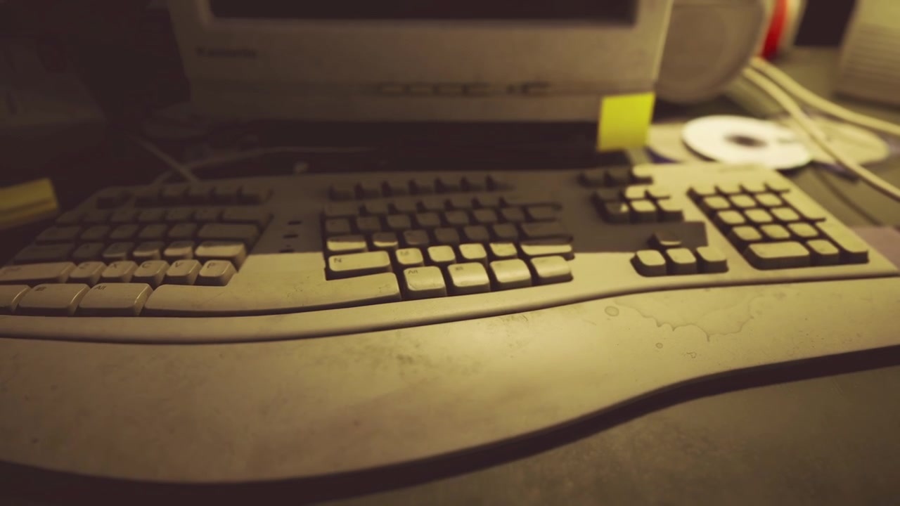 Close perspective highlighting textured surfaces and solitary work environment