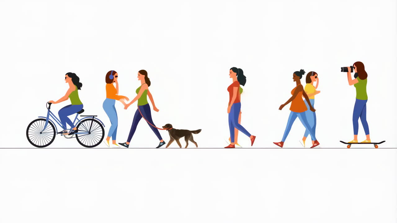 Diverse people engaged in various daily activities