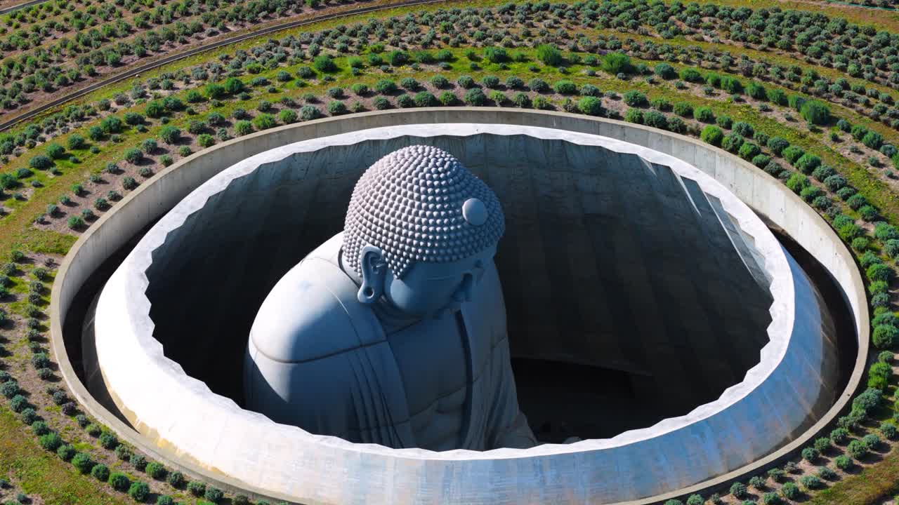 Atama Daibutsu Aerial View of Hill of the Buddha in Sapporo, Hokkaido Japan