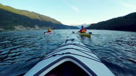 tourist rowing a boat in the river 4k