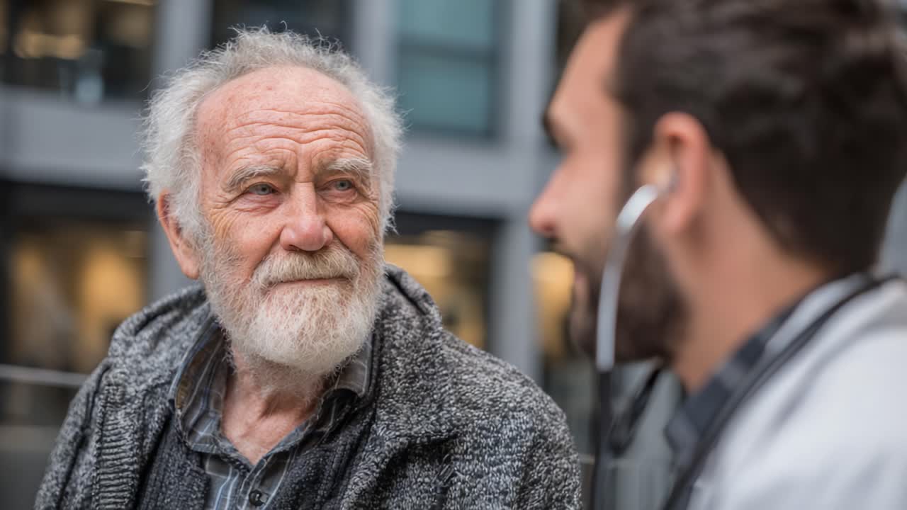 A Heartfelt Conversation Between an Elderly Man and a Young Doctor Capturing the Essence of Compassionate Care and Personal Connection in Healthcare Settings