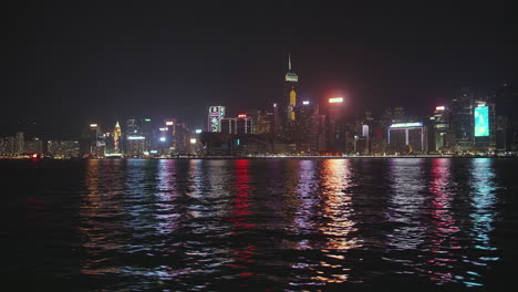 hong kong city skyline at night
