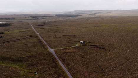 Drone-shot-over-a-Scottish-moorland-shieling-on-the-Outer-Hebrides