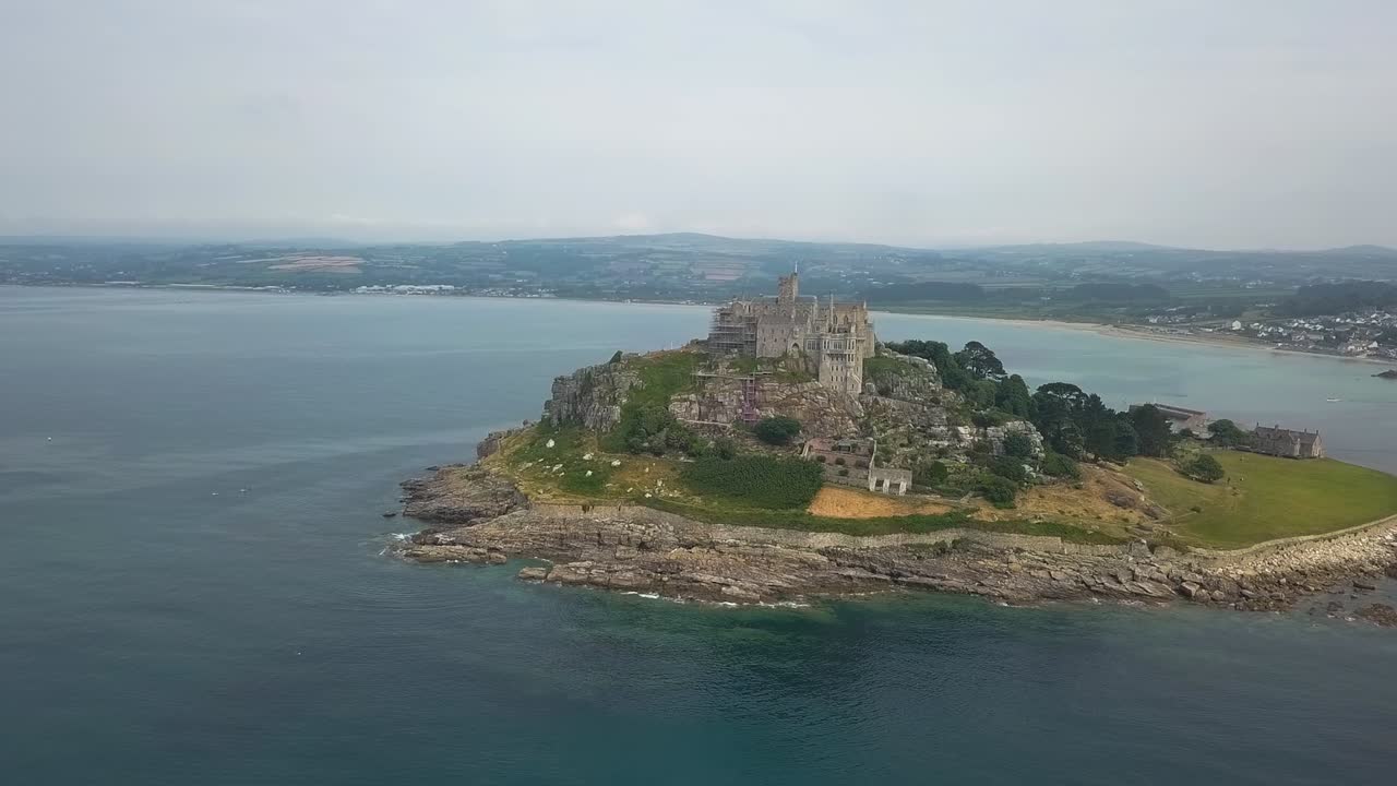 콘월, 영국, 조감도에서 세인트 마이클의 산