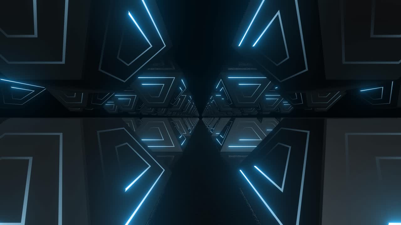 Abstract Futuristic Neon Tunnel